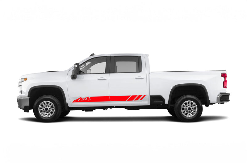 Rocker panel mountains graphics decals for Chevrolet Silverado 2500HD