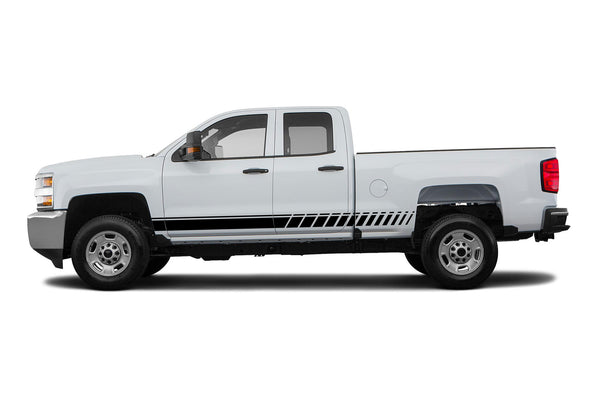 Rocker panel stripers decals for Chevrolet Silverado 2500HD 2015-2019