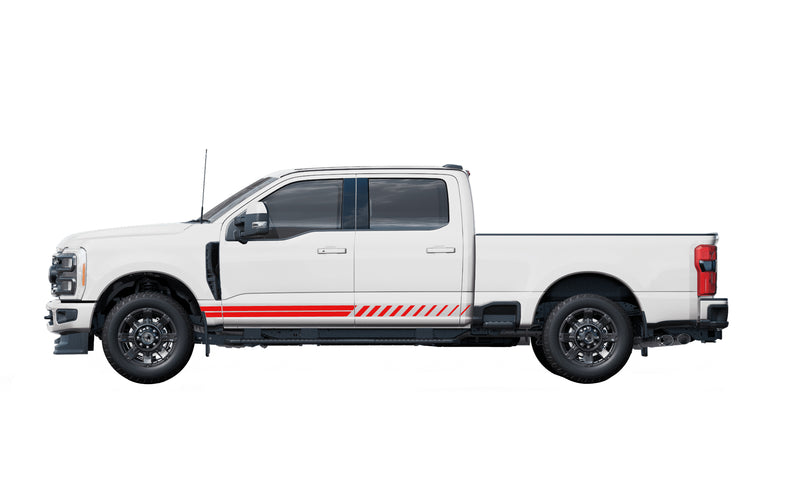 Rocker panel lower stripes side graphics decals for Ford F-250