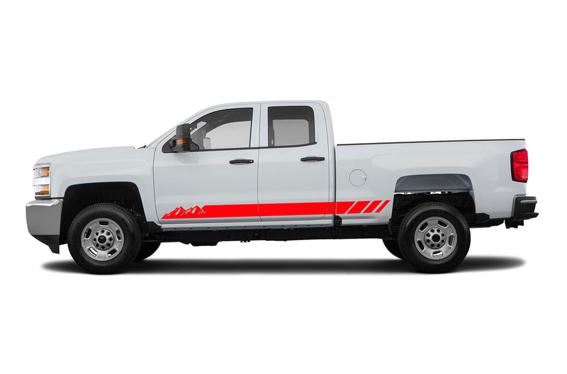 Rocker panel mountains decals for Chevrolet Silverado 2500HD 2015-2019