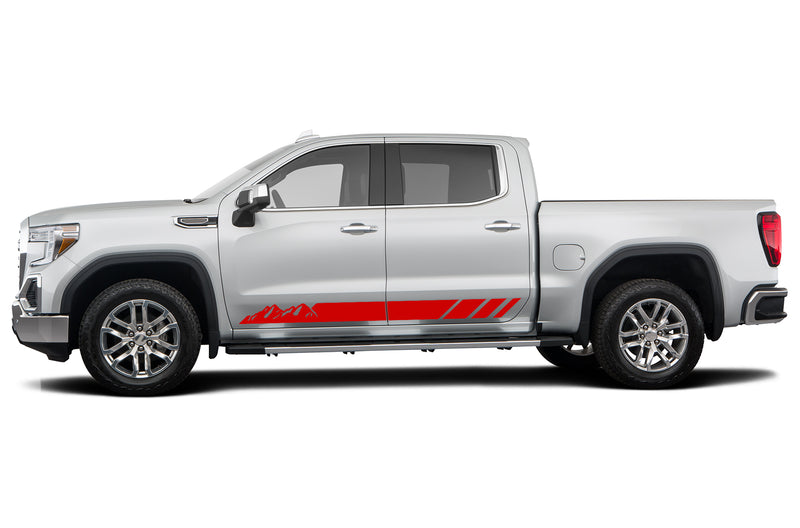 Rocker panel mountains stripes graphics decals for GMC Sierra