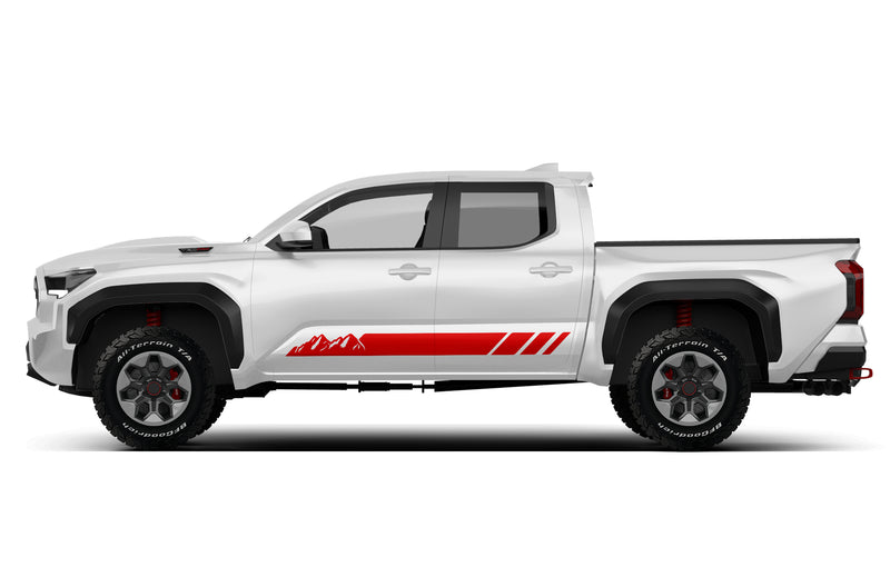 Rocker panel mountains stripes graphics decals for Toyota Tacoma
