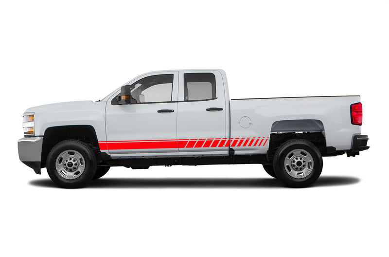 Rocker panel stripers decals for Chevrolet Silverado 2500HD 2015-2019