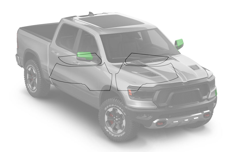 Pre-cut paint protection film (PPF) kit for Dodge Ram Mirrors