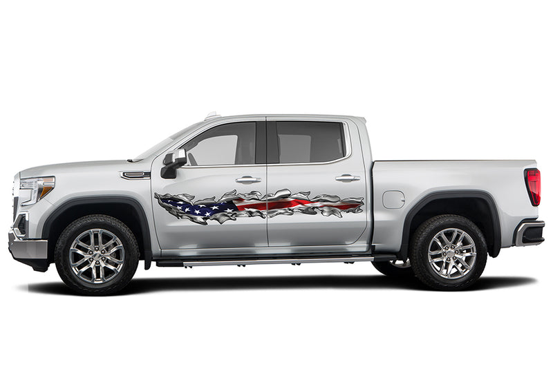 Scratch side graphics decals for GMC Sierra