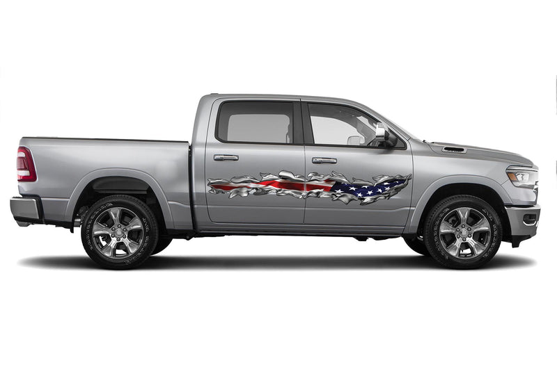 Scratch side graphics decals for Dodge Ram