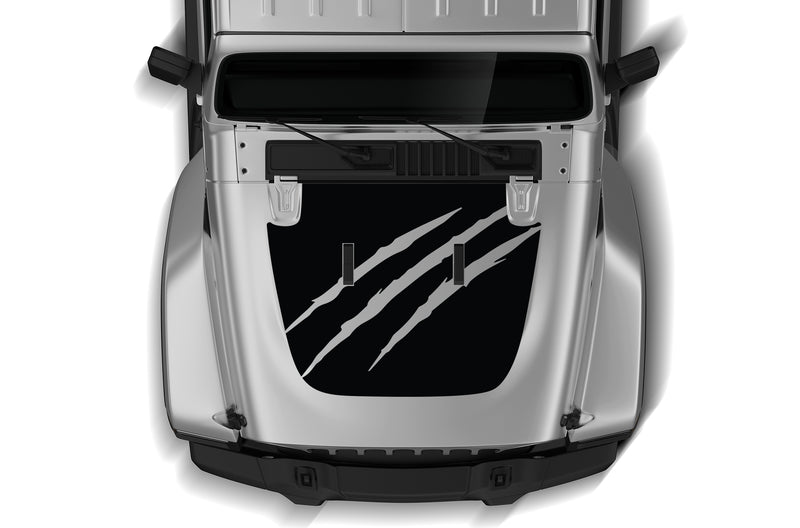 Scratches hood graphics decals compatible with Wrangler JL