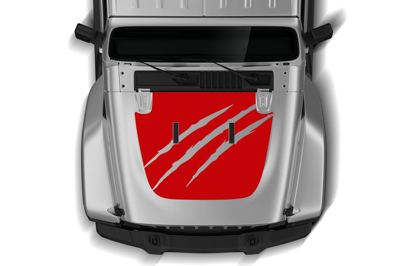 Scratches hood graphics decals compatible with Wrangler JL