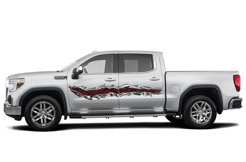 Scratch side graphics decals for GMC Sierra