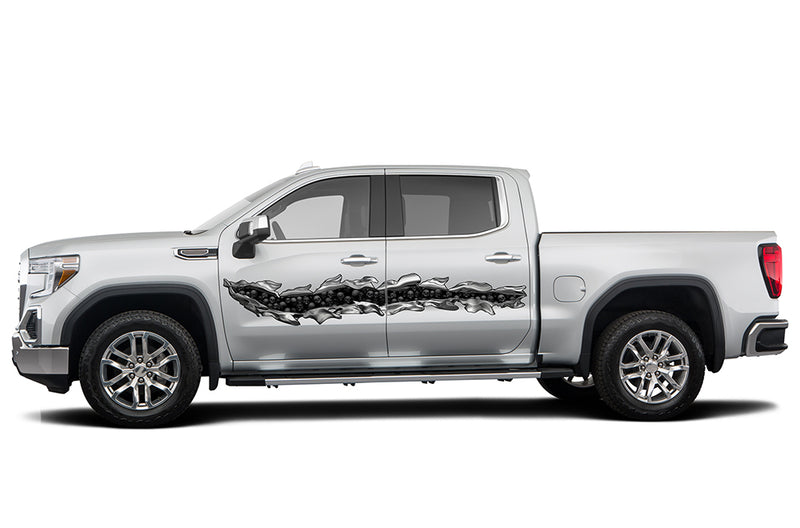 Scratch side decals graphics compatible with GMC Sierra