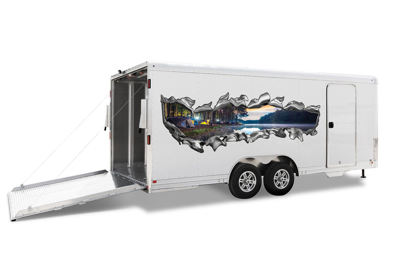 Scratch side graphics decals for RVs Toy Haulers