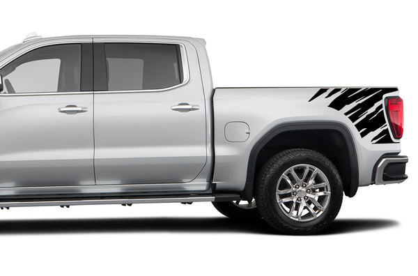 Shredded side bed graphics decals for GMC Sierra