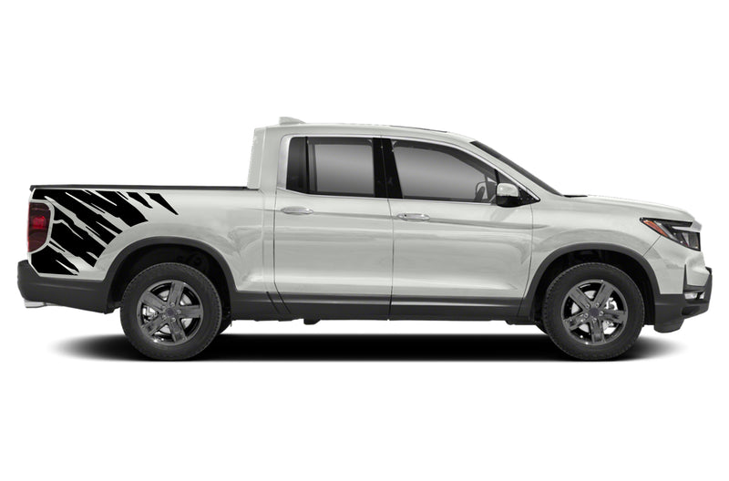 Shredded side bed graphics decals for Honda Ridgeline