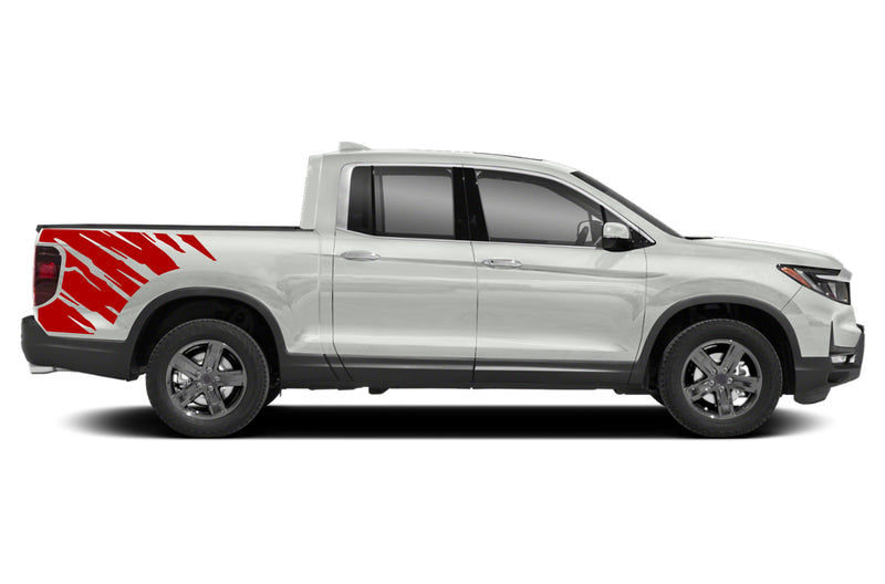 Shredded side bed graphics decals for Honda Ridgeline