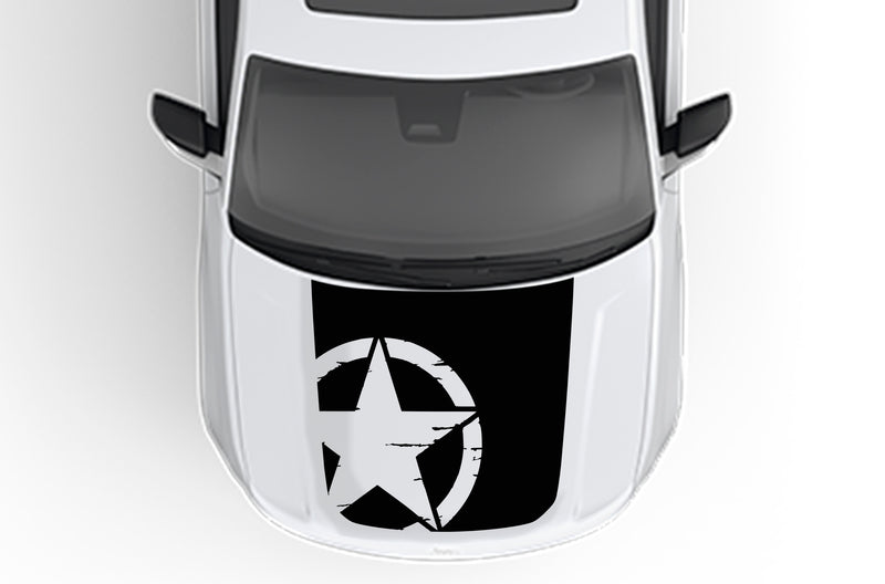 Shredded star hood decals compatible with Jeep Grand Cherokee