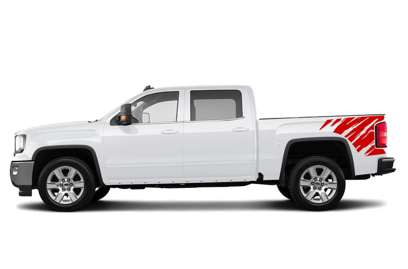 Shredded side bed graphics decals for GMC Sierra 2014-2018