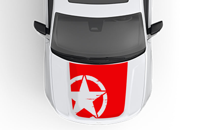 Shredded star hood decals compatible with Jeep Grand Cherokee