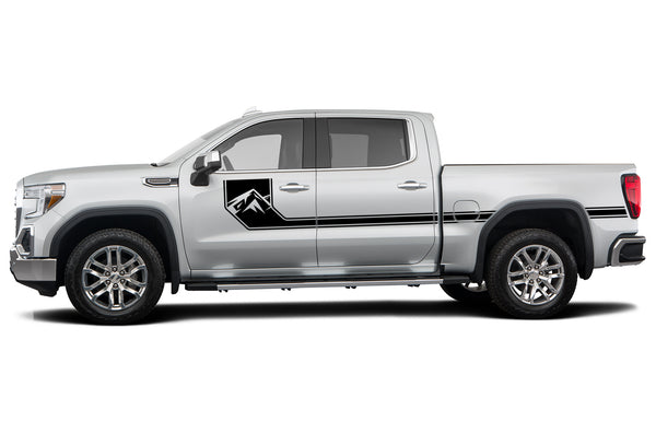 Side line mountain stripes graphics decals for GMC Sierra