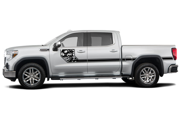 Side line nightmare stripes graphics decals for GMC Sierra
