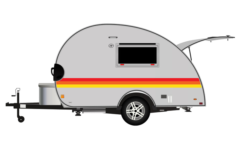 Retro graphics decals for RVs Teardrop Travel Trailers (kit RG15009)