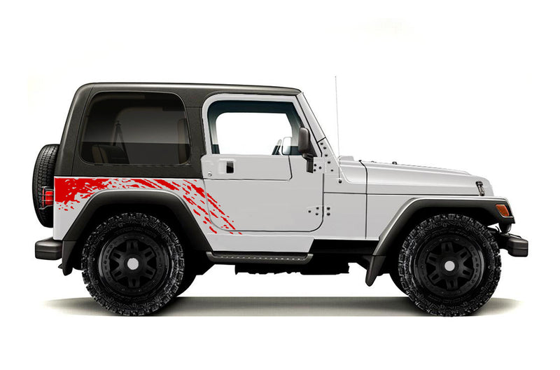 Side back splash graphics decals for Jeep Wrangler TJ