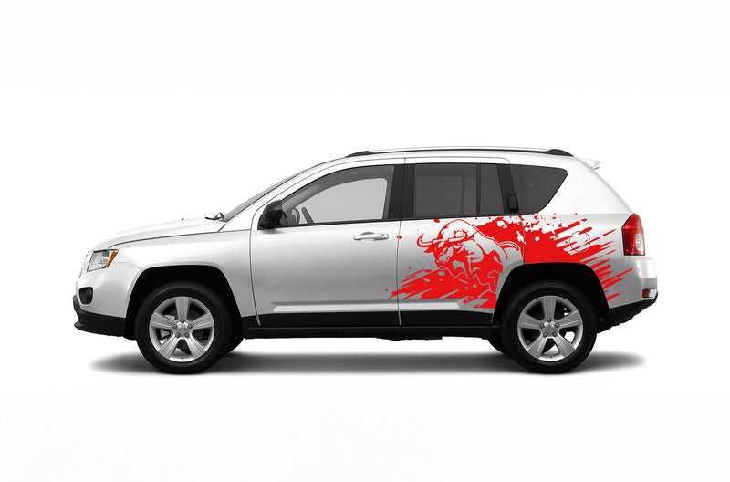 Side bull splash graphics decal compatible with Jeep Compass 2011-2017