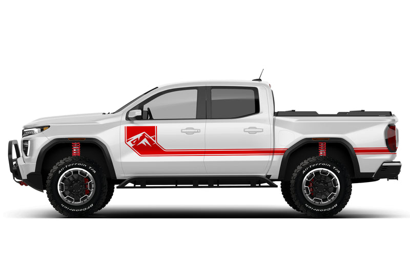 Side line mountain stripes graphics decals for GMC Canyon