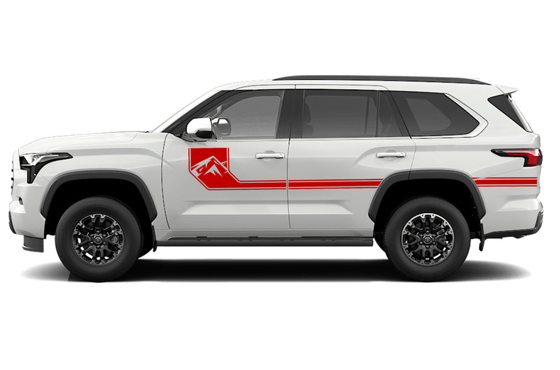 Side line mountain stripes graphics vinyl decals for Toyota Sequoia