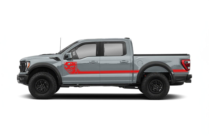 Side line nightmare stripes graphics decals for Ford F150 Raptor