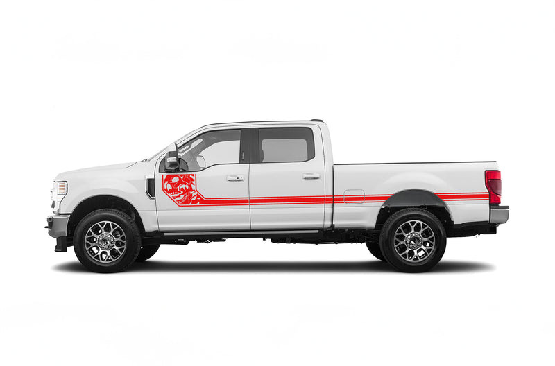 Side line nightmare stripes graphics decals for Ford F250 2017-2022