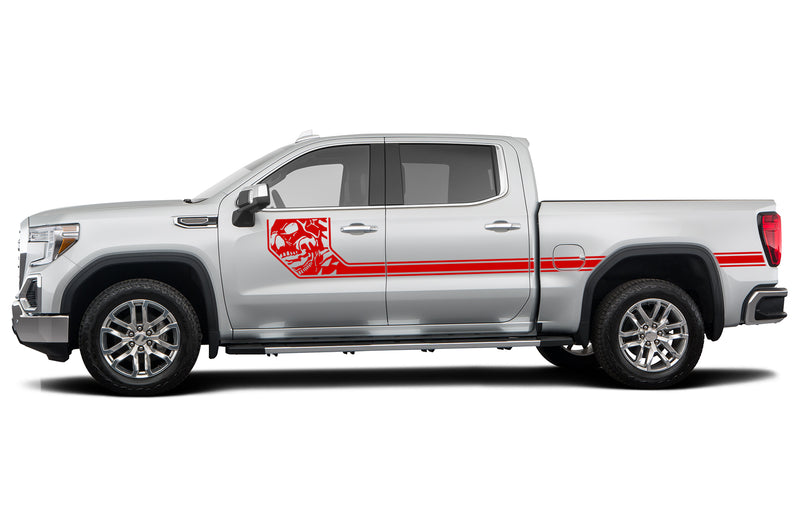 Side line nightmare stripes graphics decals for GMC Sierra