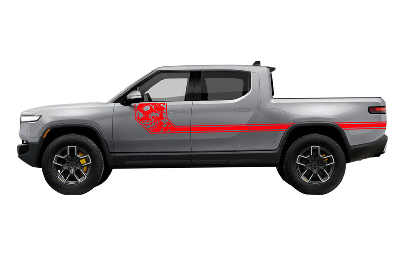 Side line nightmare stripes graphics decals for Rivian R1T