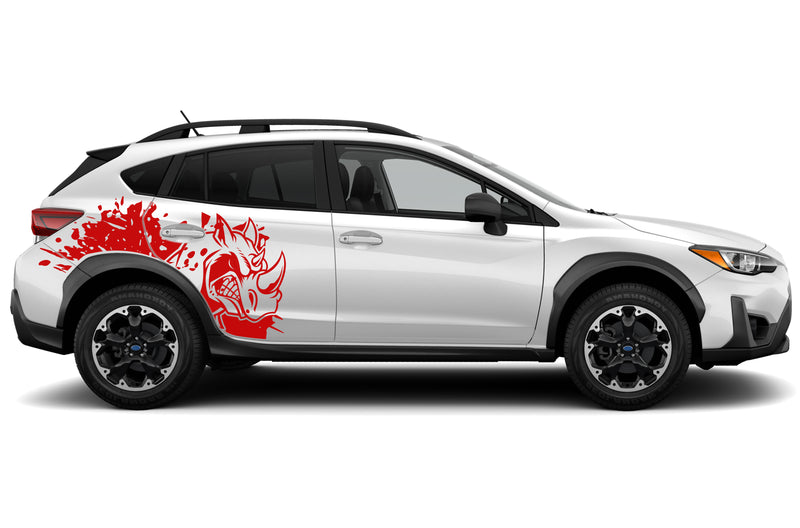 Side rhino splash graphics decals for Subaru Crosstrek 2018-2023