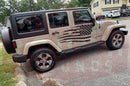 Side tattered US decals graphics compatible with Jeep Wrangler JK