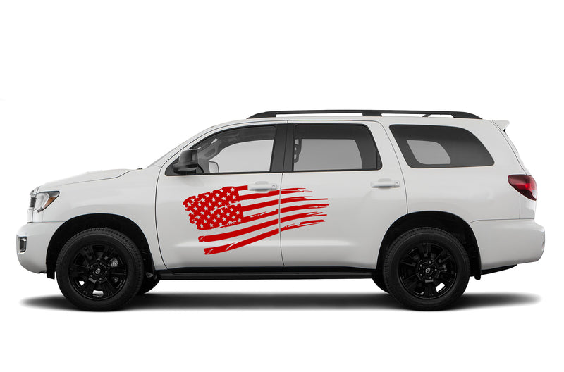 Side tattered US graphics decals for Toyota Sequoia 2008-2022