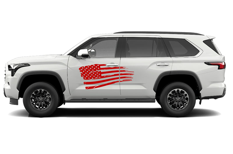 Tattered US graphics vinyl decals for Toyota Sequoia