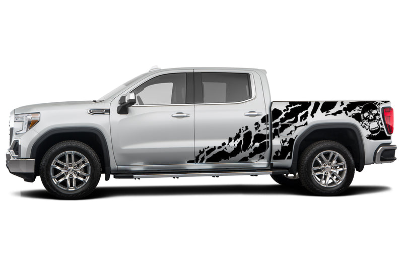 Skull shredded graphics decals for GMC Sierra