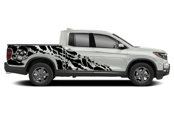 Skull shredded side graphics decals for Honda Ridgeline