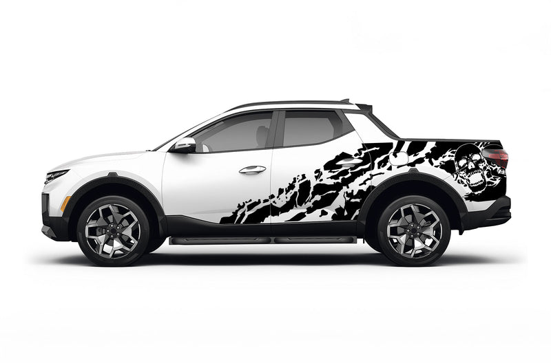 Skull shredded graphics decals for Hyundai Santa Cruz