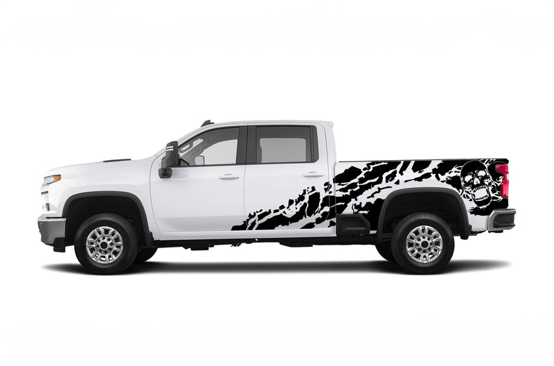 Skull shredded graphics decals for Chevrolet Silverado 2500HD