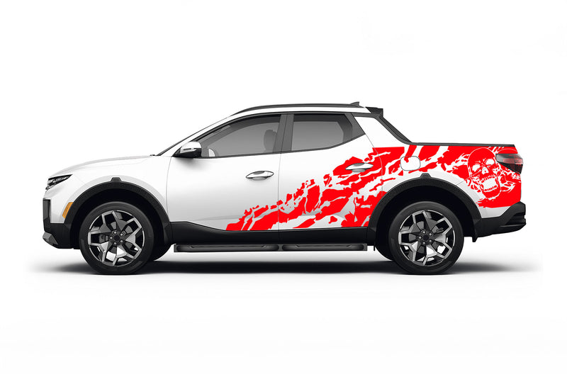 Skull shredded graphics decals for Hyundai Santa Cruz