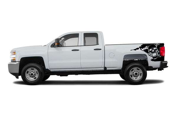 Skull bed graphics decals for Chevrolet Silverado 2500HD 2015-2019