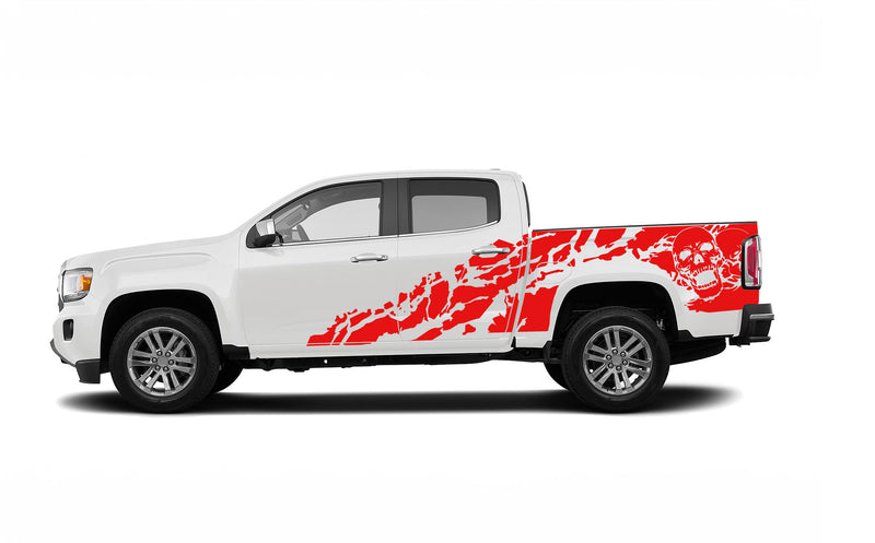 Skull shredded side graphics decals for GMC Canyon 2015-2022