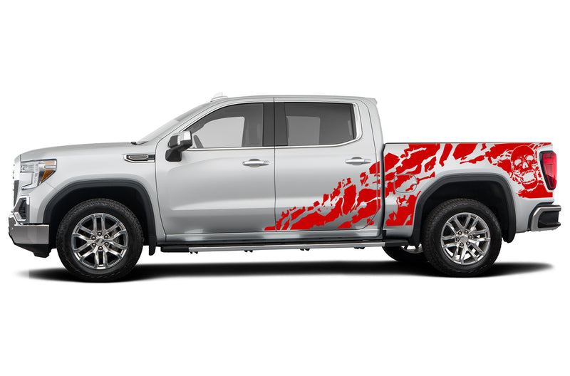 Skull shredded graphics decals for GMC Sierra