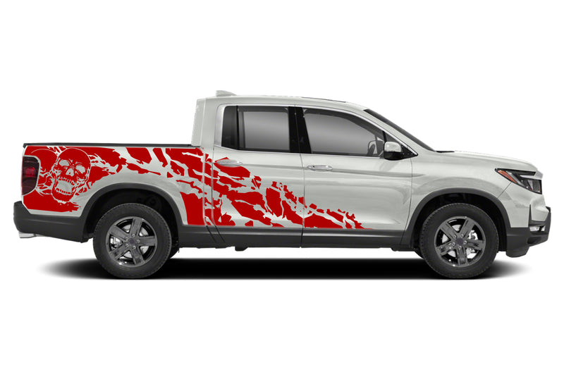 Skull shredded side graphics decals for Honda Ridgeline