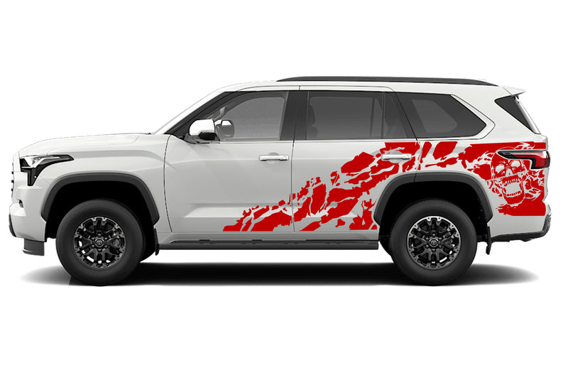 Skull shredded decals graphics compatible with Toyota Sequoia