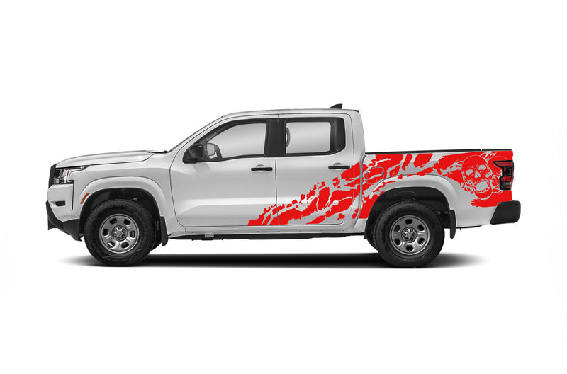 Skull shredded side graphics decals for Nissan Frontier