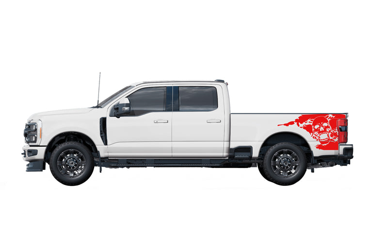 Skull side bed graphics decals for Ford F-250