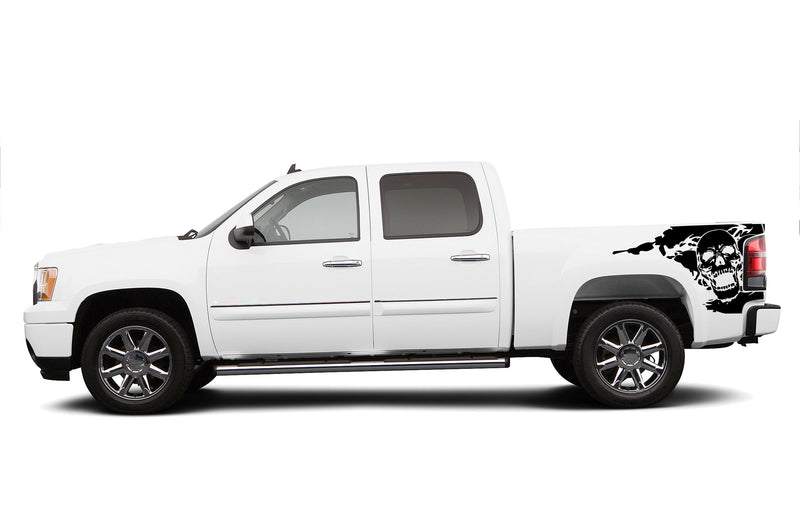 Skull side bed graphics decals for GMC Sierra 2007-2013