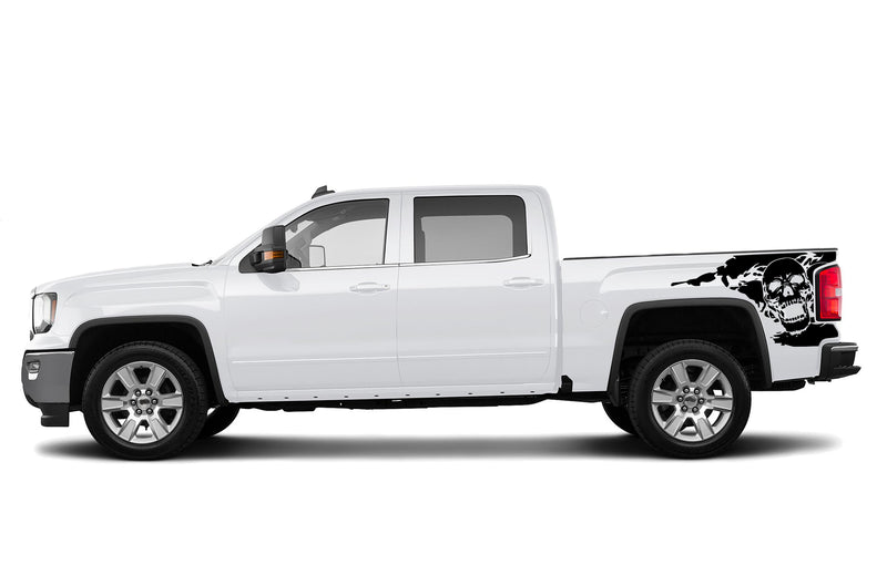 Skull side bed side graphics decals for GMC Sierra 2014-2018